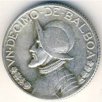 (№1930km10.1) Монета Панама 1930 год 1/10 Balboa (усилитель)
