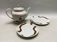 Чайник заварочный блюдце и десертная тарелка ПФЗ