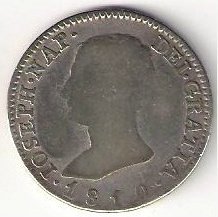 (№1808km540.1) Монета Испания 1808 год 4 Reales (Мадриде Короновали М - АИ,РС,РН)