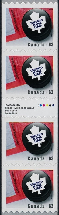 Лист марок Канада 2013 год &quot;Торонто Мэйпл Лифс&quot;, Гашеный