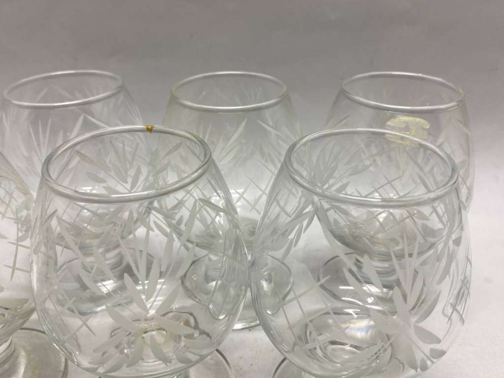Бокал для коньяка, 6 шт, стекло, алмазная резка