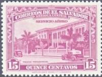 (№1944-602) Марка Сальвадор 1944 год "Зданий", Гашеная