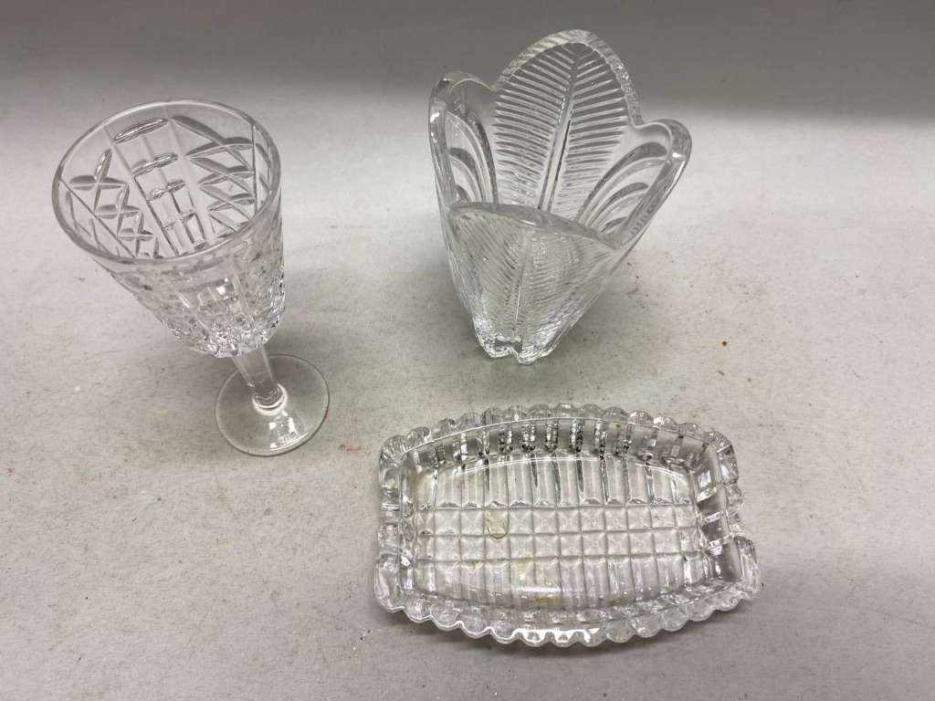 Пепельница, ваза, бокал, хрусталь