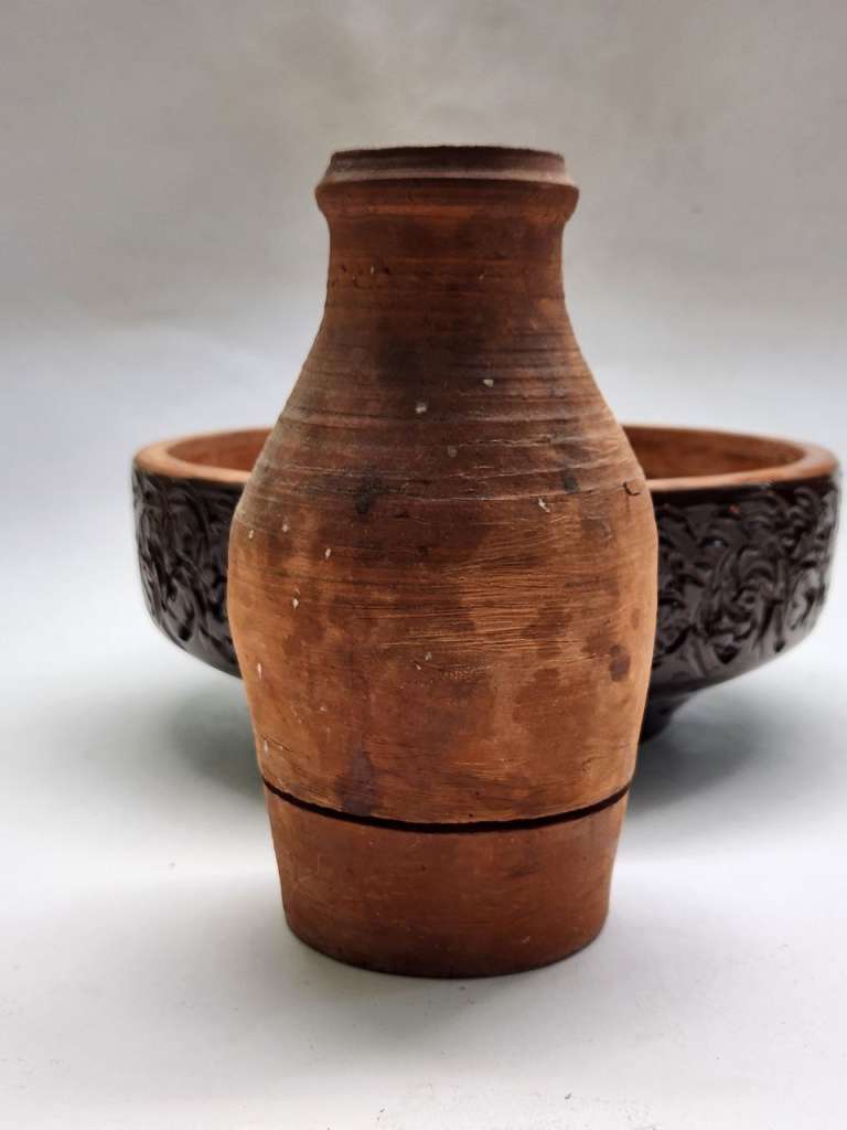 Ваза глиняная и Кашпо большое широкое керамика