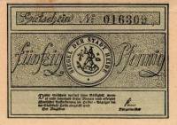 (№1921) Банкнота Германия 1921 год "50 Pfennig"