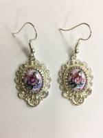 Серьги "Финифть", серебрение (сост. на фото)