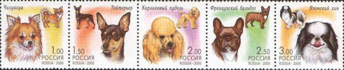(2000-060-64) Сцепка (5 м) Россия &quot;Собаки&quot;   Декоративные собаки III O