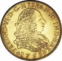 (№1751km50) Монета Перу 1751 год 8 Escudos
