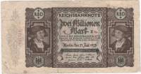 1923 Банкнота Германия 2 000 000 марок  3-й выпуск  F