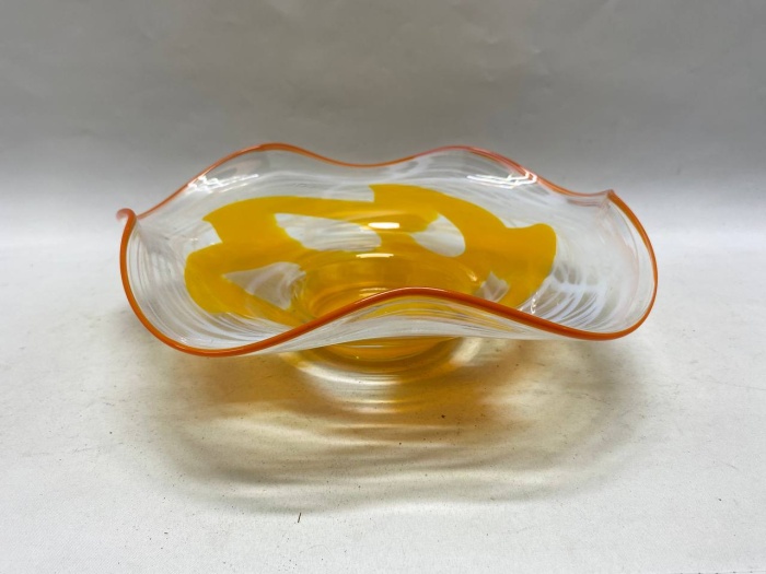 Ваза блюдо цветное стекло