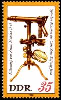 (1980-066) Марка Германия (ГДР) "Микроскоп Amici (1845)"    Музей оптики, Йена II Θ