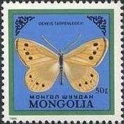 (1986-034) Марка Монголия "Бархатница тарпея"    Бабочки III Θ