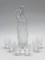 Изящный графин и 6 стопок хрусталь СССР