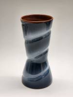 Ваза обливная керамика высота 30 см СССР винтаж синяя голубая