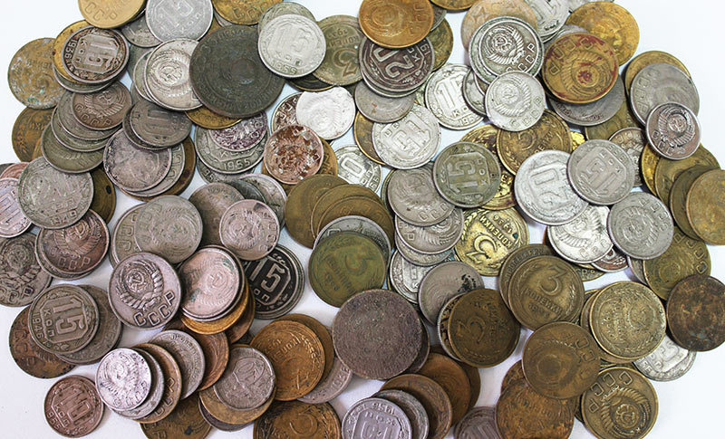 Набор монет СССР 3, 5, 10, 15, 20 копеек, 1930-1960 гг., 191 штука (примеры состояний на фото)