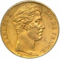 (№1824km726) Монета Франция 1824 год 20 Francs (А, М, Т, Ш)