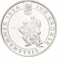 () Монета Норвегия 1992 год 100  ""   Биметалл (Серебро - Ниобиум)  UNC