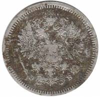 1907, СПБ ЭБ Монета Россия-Финдяндия 1907 год 10 копеек Орел C, гурт рубчатый, Ag 500, 1.8 г Серебро