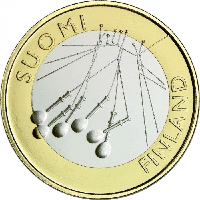 (007) Монета Финляндия 2010 год 5 евро &quot;Сатакунта&quot; 2. Диаметр 27,25 мм Биметалл  UNC