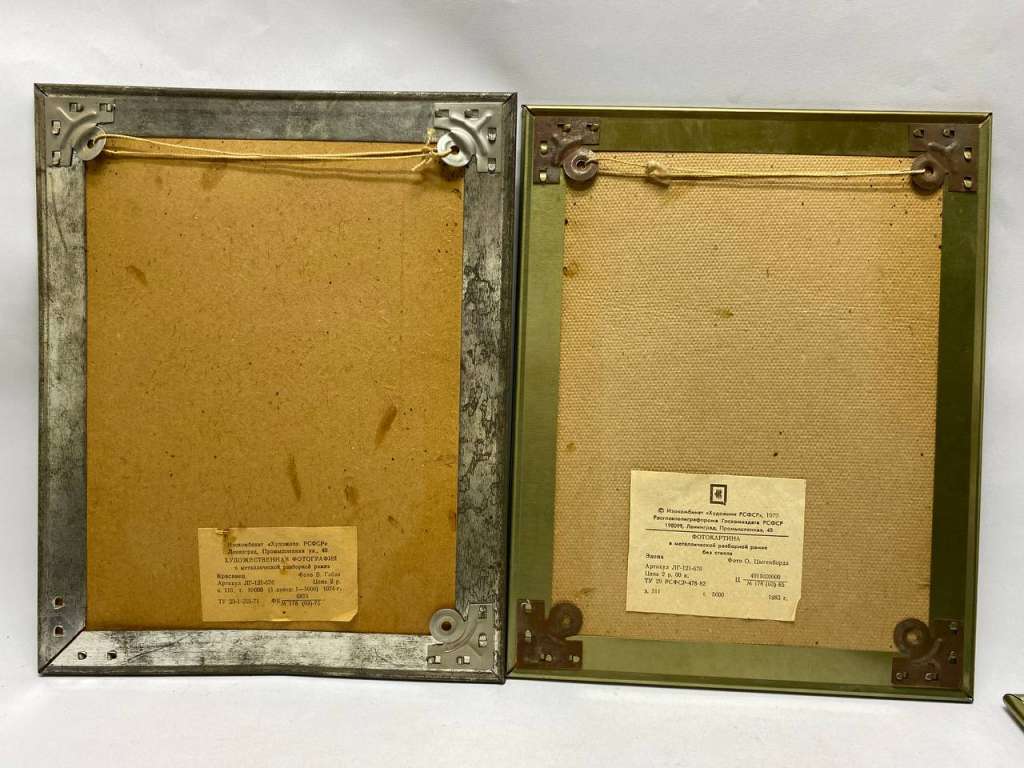 Картина Фото в металлической раме 3 шт, 30*24 см СССР