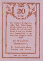 (№1920) Банкнота Австрия 1920 год "20 Heller"