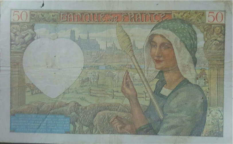 (№1940P-93a.1) Банкнота Франция 1940 год &quot;50 Francs&quot;