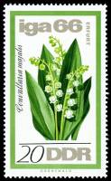 (1966-037) Марка Германия (ГДР) "Ландыш майский"    Выставка цветов II Θ