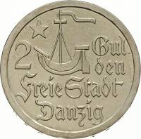 (№1923km146) Монета Вольный город Данциг 1923 год 2 Gulden