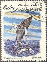 (1980-037) Марка Куба "Горбатый кит"    Морские млекопитающие II Θ