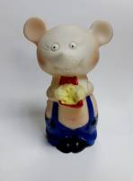 Резиновая игрушка-пищалка "Мышонок с сыром" (сост. на фото)