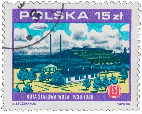 (1988-029) Марка Польша "Чугунолитейный завод "    70 лет независимой республике II &Theta;