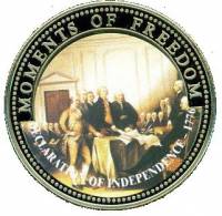 2001 Монета Либерия 10 долларов Декларация Независимости  Медь-Никель  UNC