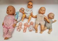 Пупсы разные 8 штук требуют чистки (в наборе есть New Born 1999 г)