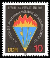 (1982-079) Марка Германия (ГДР) "Эмблема"    Конгресс борцов сопротивления II Θ