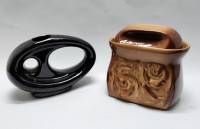 Набор ваза и банка с крышкой керамика (сост. на фото)