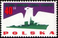 (1963-057) Марка Польша "Военный корабль"   20 лет Народной Армии I Θ