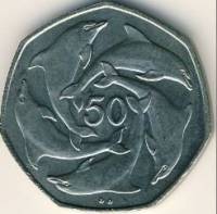 () Монета Гибралтар 1997 год 50 пенсов ""   AU