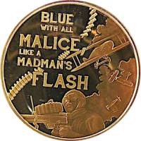 (2015) Монета Остров Джерси 2015 год 50 пенсов "Пулемётчик"  Сталь, покрытая Золотом  PROOF