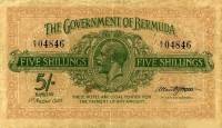 (№1920P-3a) Банкнота Бермудские острова 1920 год "5 Shillings"