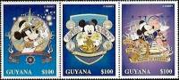 (№1996-5638) Лист марок Гайана 1996 год "Морских Микки", Гашеный