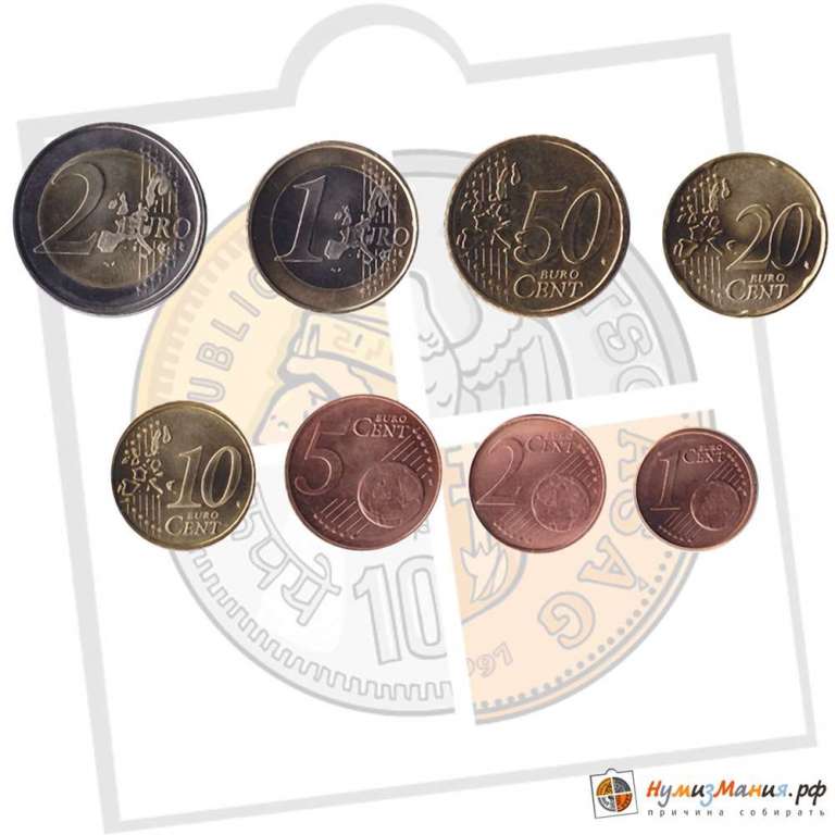 (2004) Набор монет Евро Люксембург 2004 год    UNC