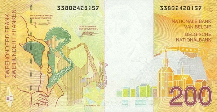 () Банкнота Бельгия 1995 год 200  &quot;&quot;   UNC