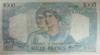 (№1946P-130a.3) Банкнота Франция 1946 год "1,000 Francs"
