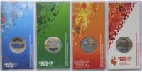 2011-2014спмд 4 монеты по 25 рублей Набор Россия XXII Зимняя Олимпиада Сочи 2014  Цветные  COLOR