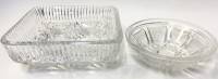 Салатник конфетница 2 предмета резное стекло 
