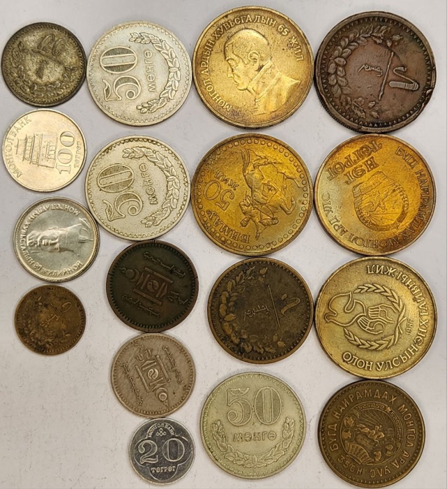 Набор монет Монголия 17 штук