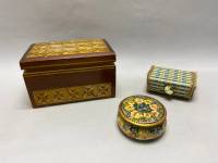 Шкатулка 3 шт дерево, солома