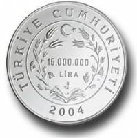 () Монета Турция 2004 год 15000000  ""   Биметалл (Серебро - Ниобиум)  UNC