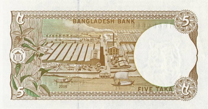  Банкнота Бангладеш 2009 год 5     UNC