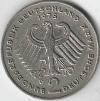 () Монета Германия (ФРГ) 1975 год   ""   Серебрение  VF